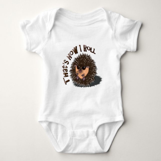 T-shirts "Que é como eu rolo" o ouriço rolado-acima (Frente)