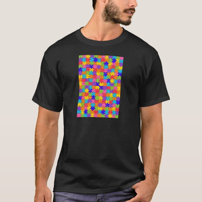 T-shirts quebra-cabeça de autismo (Frente)
