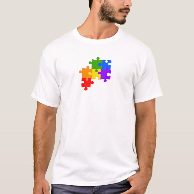 T-shirts Quebra-cabeça de LGBT (Frente)