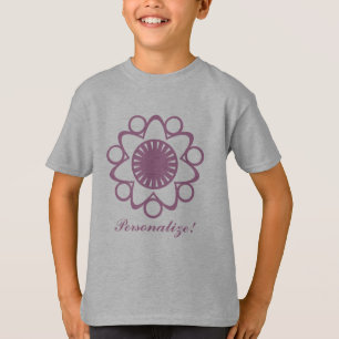 T-shirts Queimando com o Tee da Garota Flor, Lavanda