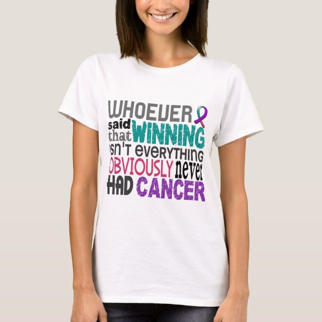 T-shirts Quem quer que disse o cancer de tiróide (Frente)
