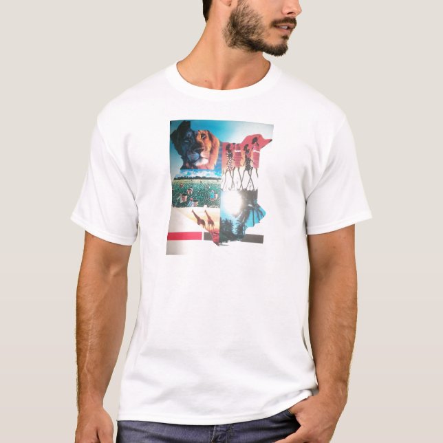T-shirts Quênia: Vida Selvagem, Cultura e Praia Costeira (Frente)