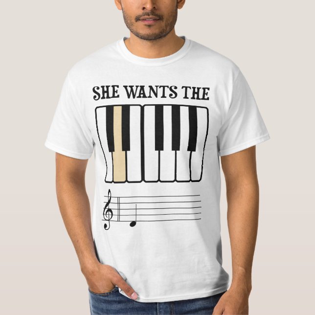 T-shirts Quer a música do piano de D (Frente)