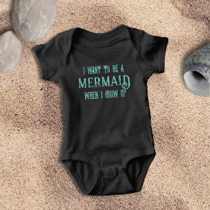 T-shirts Quero Ser Uma Sereia Menina Bonita Bodysuit De Beb