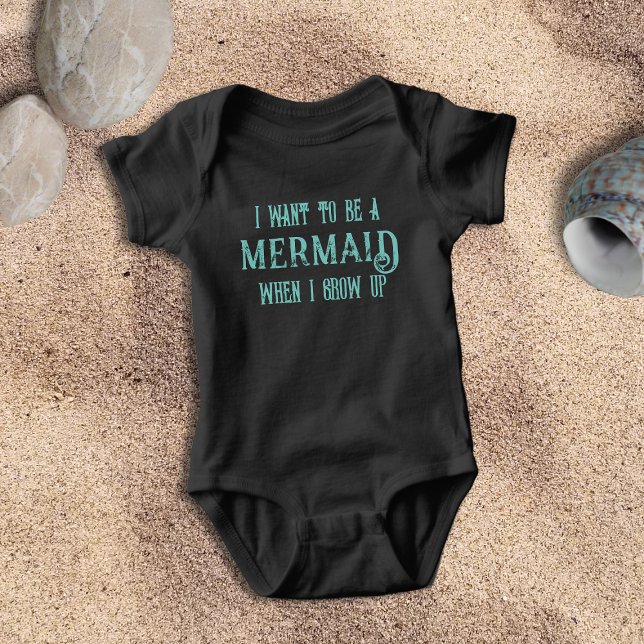 T-shirts Quero Ser Uma Sereia Menina Bonita Bodysuit de Beb (Don't we all want to be a mermaid? Cute baby shower gift!)