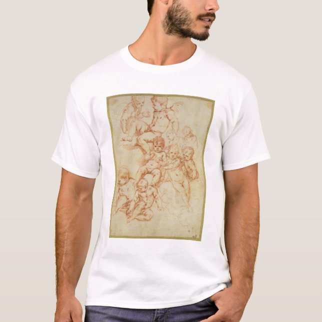 T-shirts Querubins, início do século XVII (giz vermelho no (Frente)