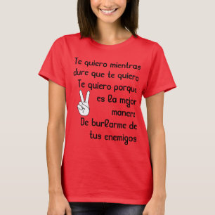 T-shirts Quiero espanhol de Te dos poemas líricos da canç