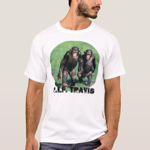 T-shirts R.I.P. Travis o chimpanzé