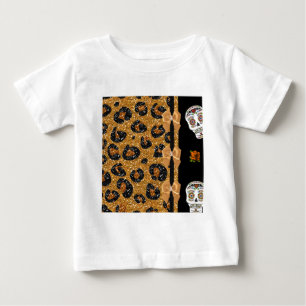 T-shirts RAB Rockabilly Dourado Estampa de Leopardo Açúcar 