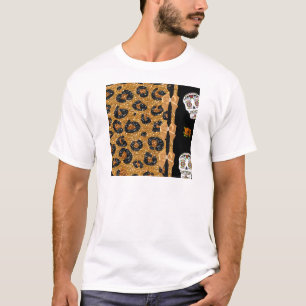 T-shirts RAB Rockabilly Dourado Estampa de Leopardo Açúcare