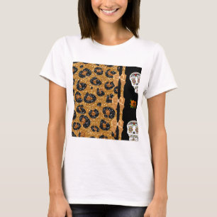 T-shirts RAB Rockabilly Dourado Estampa de Leopardo Açúcare