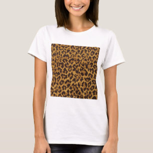 T-shirts RAB Rockabilly Estampa de Leopardo Marrom Dourado