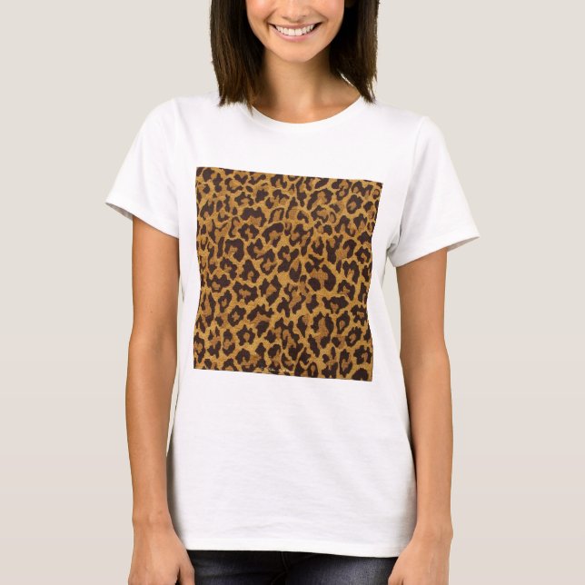 T-shirts RAB Rockabilly Leopard Print Brown Dourado (Frente)