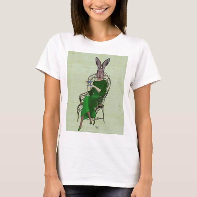 T-shirts Rabbit Bella Tomando Chá 3 (Frente)