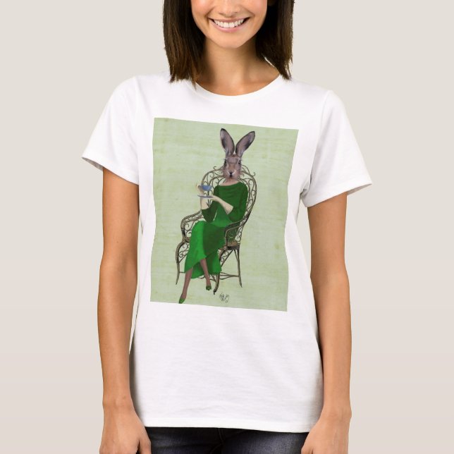 T-shirts Rabbit Bella Tomando Chá 3 (Frente)