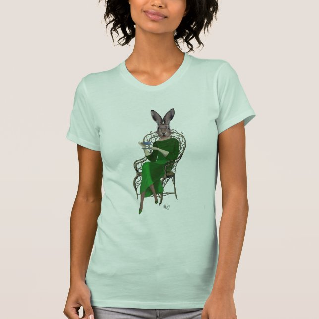 T-shirts Rabbit Bella Tomando Chá 4 (Frente)