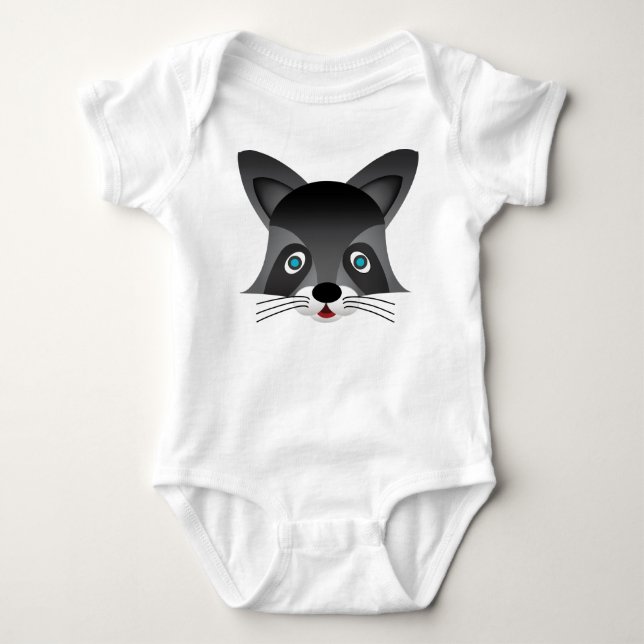 T-shirts Raccoon - Bebê Jersey Bodycase (Frente)