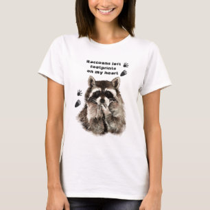 T-shirts Raccoons deixou pegadas na minha citação de humor