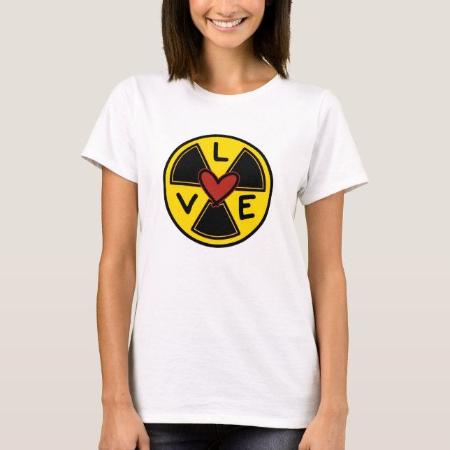 T-shirts radiação vermelha. (Frente)