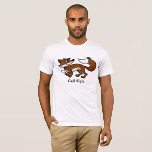 T-shirts Rádio Ham Fox Hunting Fox Com Sinal De Chamada T-