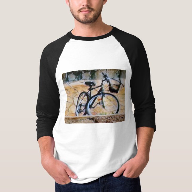 T-shirts RAGLAN do 3/4SLEEVE dos HOMENS - BICICLETA (Frente)