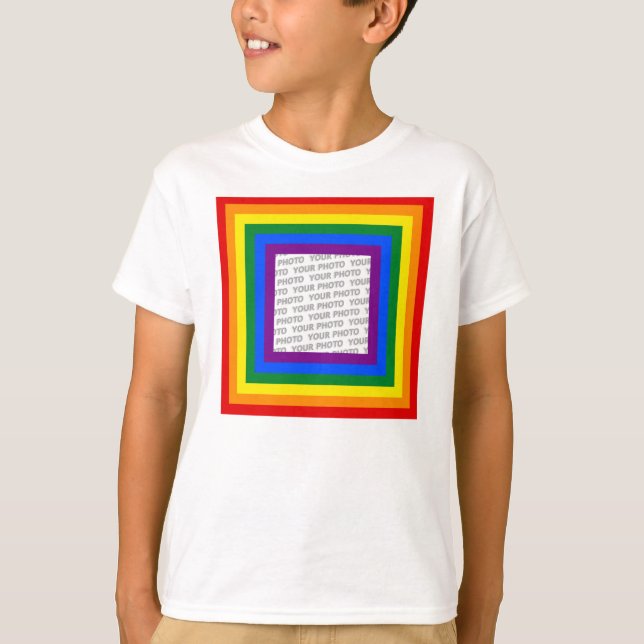 T-shirts RAINBOL FLAG FRAME + sinal ou imagem (Frente)
