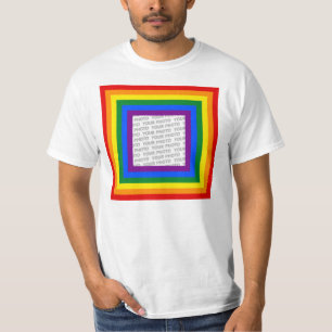 T-shirts RAINBOL FLAG FRAME + sinal ou imagem