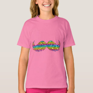 T-shirts Rainbow Glitter Mustache
