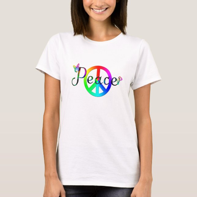 T-shirts Rainbow Peace (Frente)