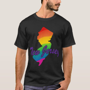 T-shirts Rainbow State Outline New Jersey