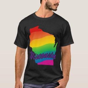 T-shirts Rainbow State Outline Wisconsin