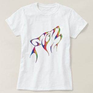 T-shirts Rainbow Tribal Wolf Head