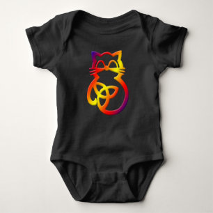 T-shirts Rainbow Trinity Knot Celtic Cat Baby One