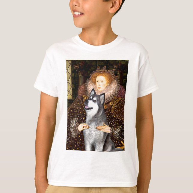 T-shirts Rainha Elizabeth I - Malamute do Alasca (Frente)