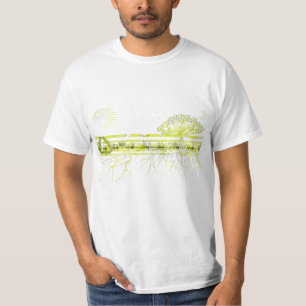 T-shirts Raízes Brancas Puras Sobre Verde