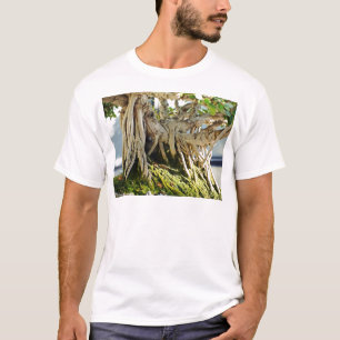 T-shirts Raizes da árvore dos bonsais do Banyan do Ficus