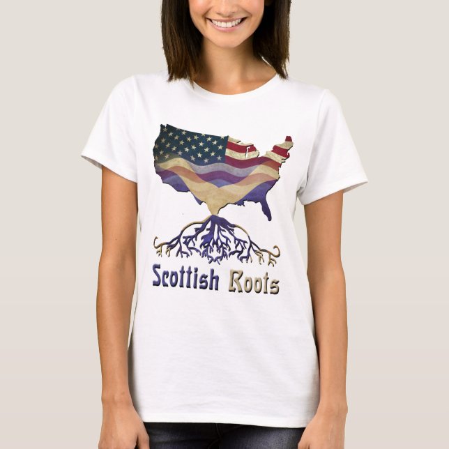T-shirts Raizes escocesas americanas (Frente)