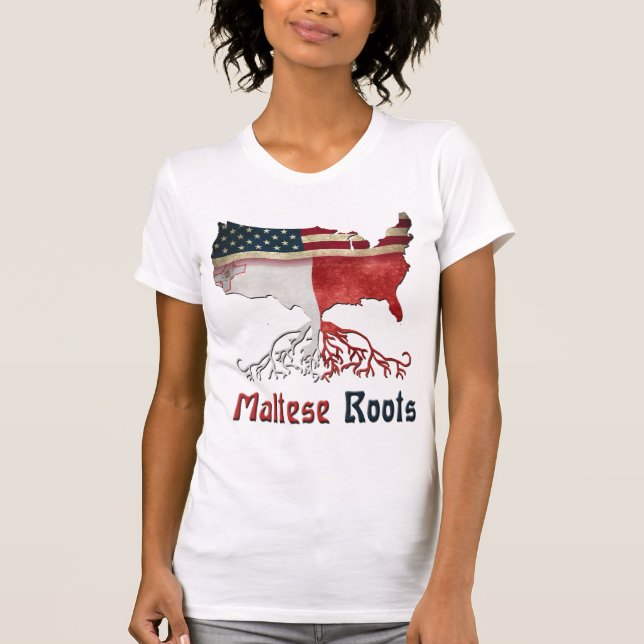 T-shirts Raízes Malteses Americanas (Frente)