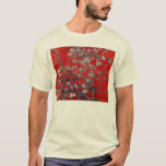 T-shirts Ramos de Vincent van Gogh com flor da amêndoa<br><div class="desc">Vincent van Gogh ramifica com o impressionismo da vida da flor da amêndoa ainda que pinta muito asiático no vermelho: impressionista floral do cargo das belas artes</div>