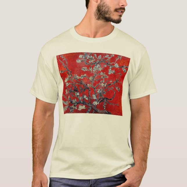 T-shirts Ramos de Vincent van Gogh com flor da amêndoa (Frente)