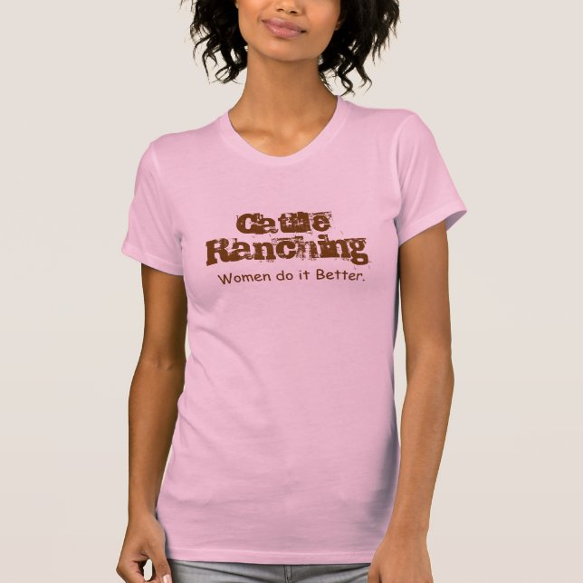 T-shirts Ranching do gado, mulheres melhora (Frente)