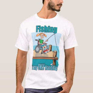 T-shirts Rapariga na pesca de cadeira de rodas