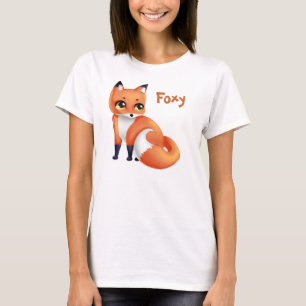 T-shirts Raposa bonito Foxy dos desenhos animados de Kawaii