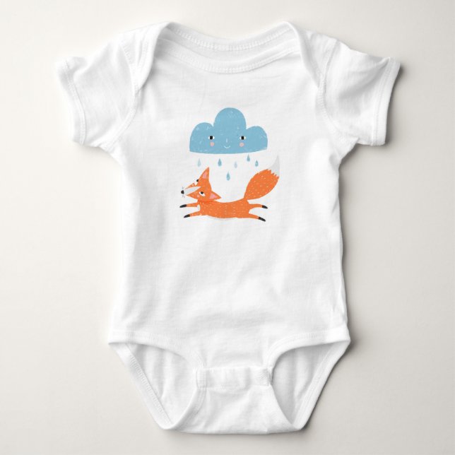 T-shirts Raposa com nuvem de chuva (Frente)