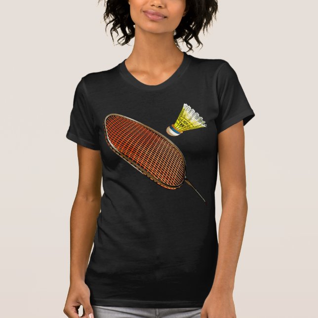 T-shirts Raquete de Badminton e shuttlecock (Frente)
