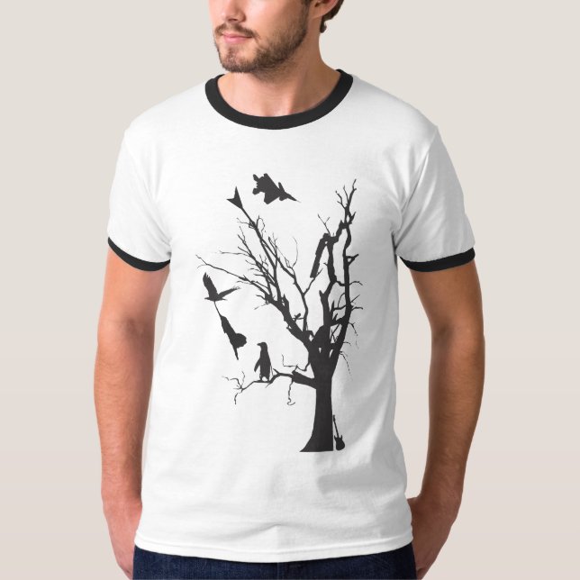 T-shirts rasgue-a para baixo (Frente)