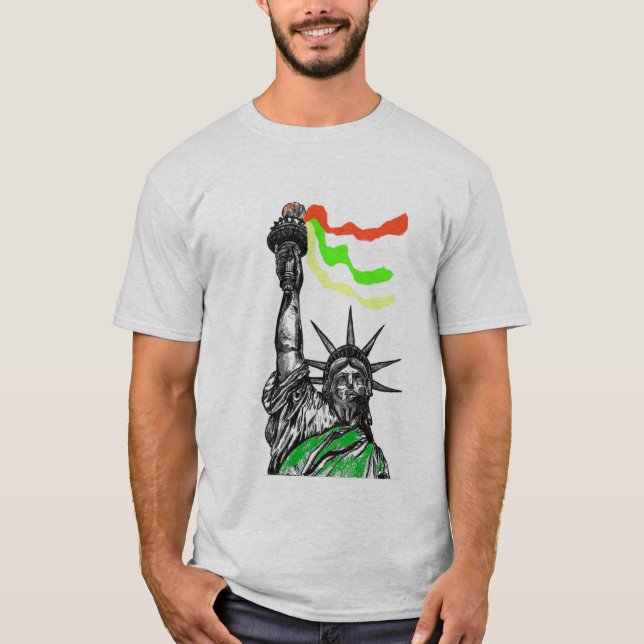 T-shirts rasta da estátua da liberdade (Frente)