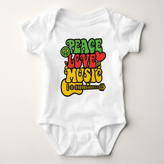 T-shirts Rasta Peace-Love-Music (Frente)