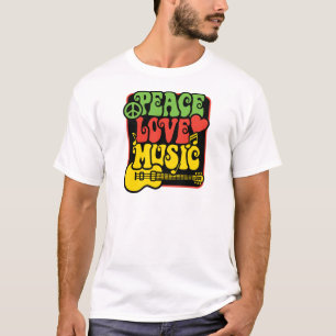 T-shirts Rasta PEAVE-LOVE-MÚSICA