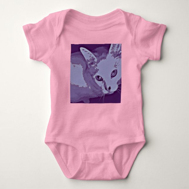 T-shirts Rastreador de Bebê de Gatinho Bonito (Frente)